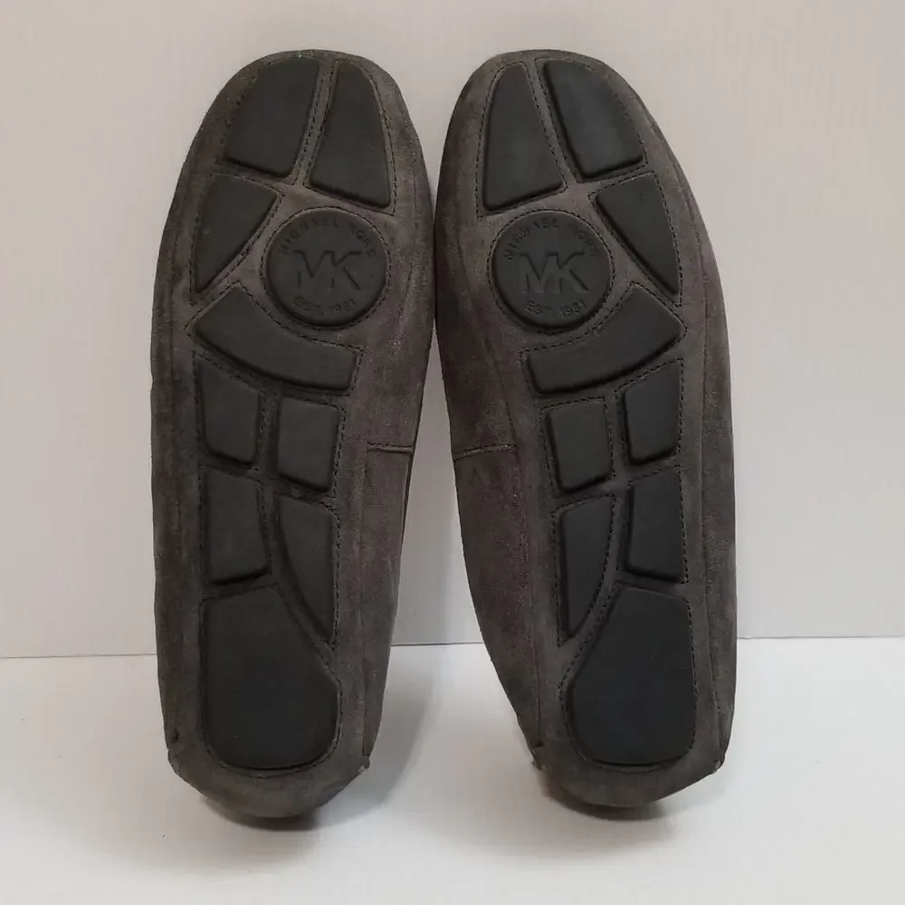 Michael Kors Women's Suede Flats Moccasins Gray Casual Caroline Size 8.5 M EUC